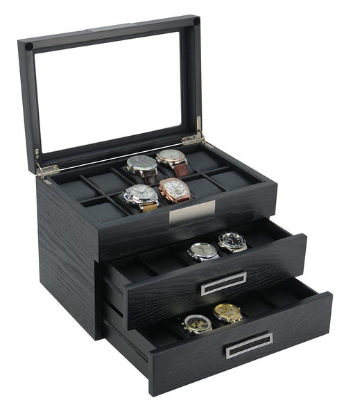 半額品 アレスグラフィオ 店30 Black Ebony Wood Personalized Watch Extra Height Box  Display Case 3 Leve discoverydom.ru
