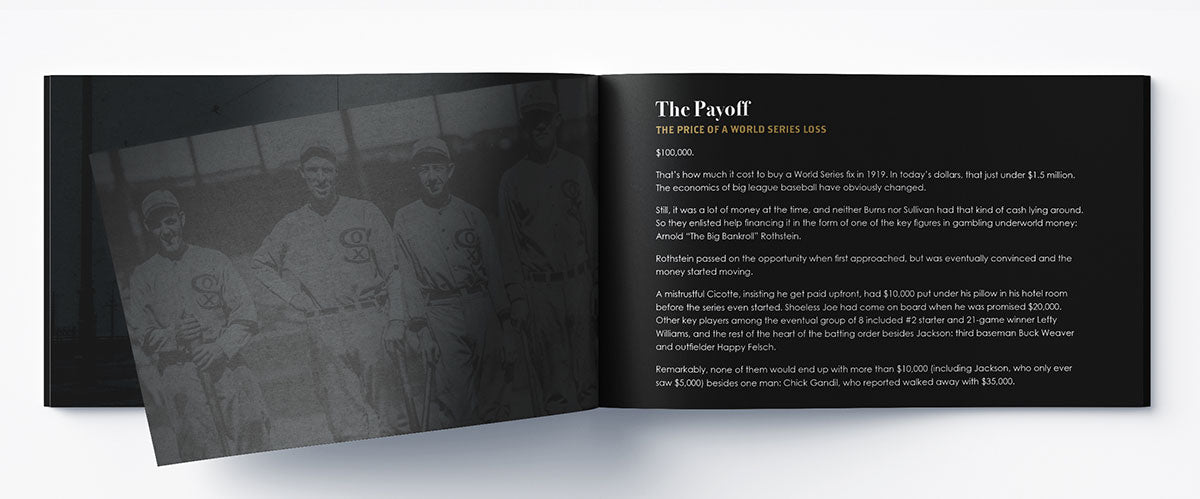 Signature series booklet that tells the full story of the 1919 'Black Sox' scandal
