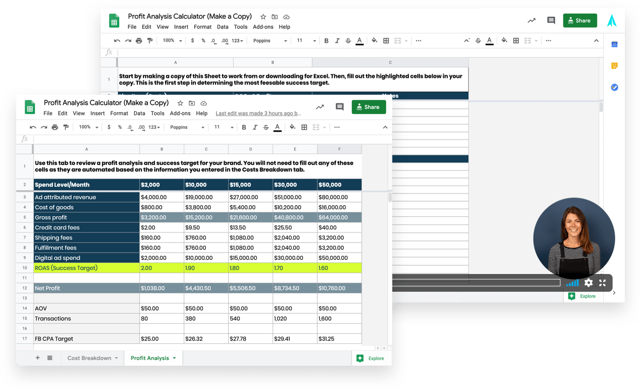 CTC Ecommerce Customer Acquisition Cost Profit Analysis Calculator Tool