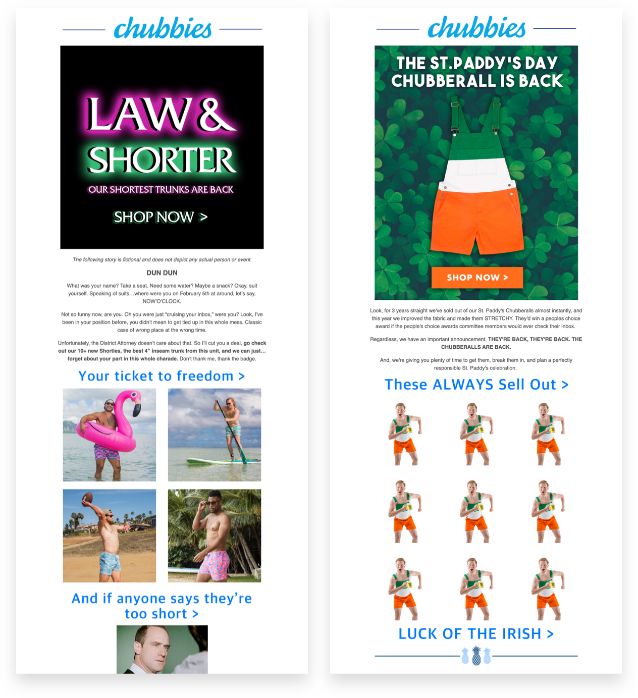 Chubbies Email Content Marketing