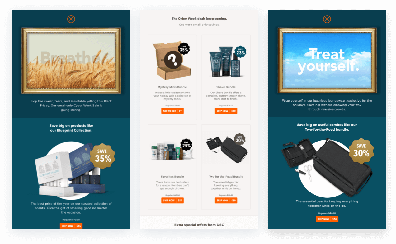 Dollar Shave Club Black Friday Cyber Monday Emails