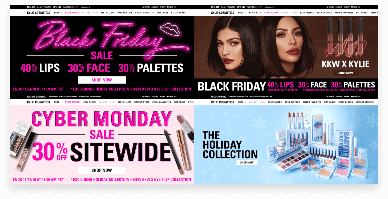 Black Friday, Cyber Monday changes onsite to Kylie Cosmetics