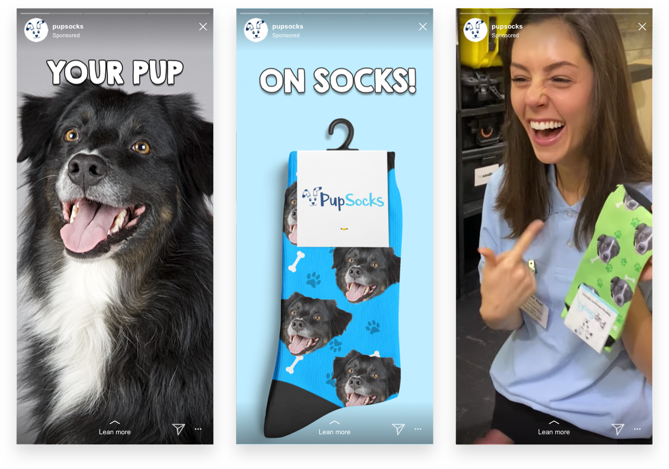 Pupsocks Instagram Stories Ads