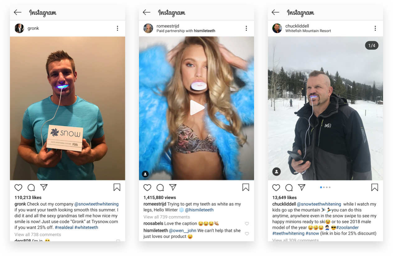 Snow Personal Care Influencer Marketing