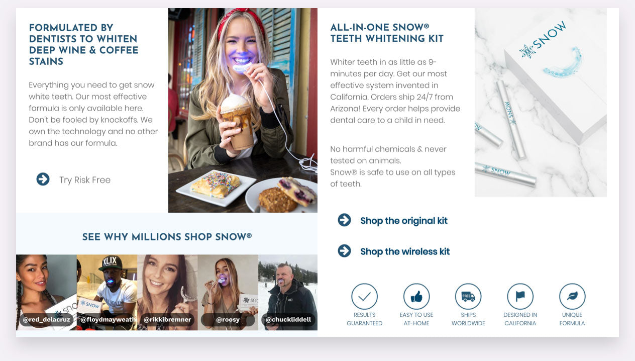 Snow Teeth Whitening homepage