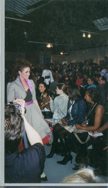 Alison Flowers modeling in David Peck's first fashion show