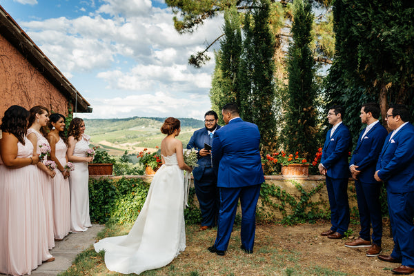 Tuscany Destination Wedding Custom Bridal Gown by David Peck