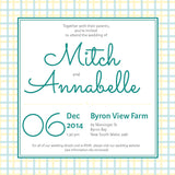 Lusciously Minty | Check | Wedding Invitation: Printed