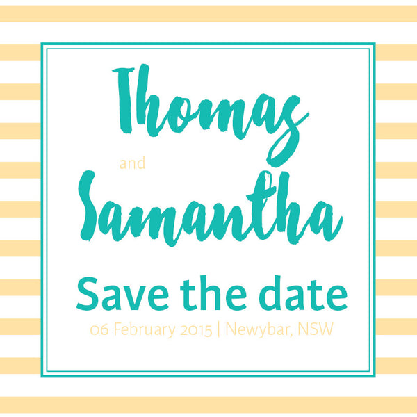 Golden Fizz | Stripes | Save the Date: Printed