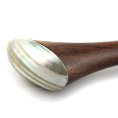 Evolatree - Sono Wood Pin Ice Cream Cap With Beveled Mother Of Pearl Shell Inlay Hair Stick - 7"