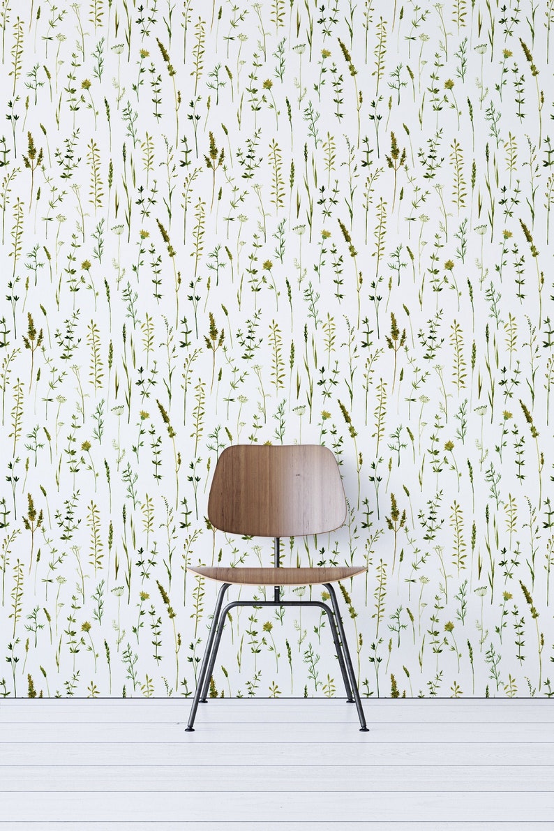 Green Botanical Removable Wallpaper 