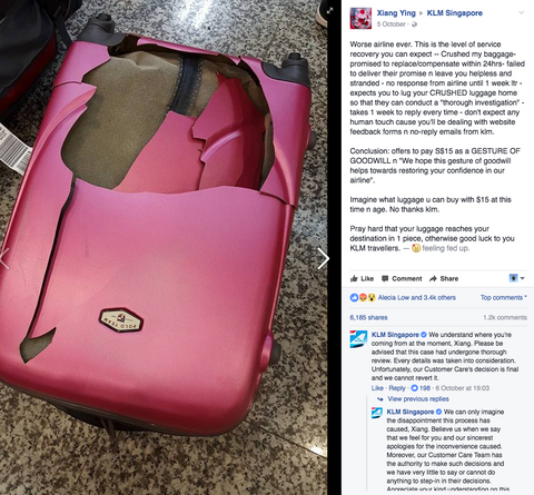 Luggage Outlet Singapore - KLM incident