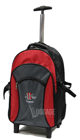 Luggage Outlet Singapore - Customised silk screen printed trolley backpack
