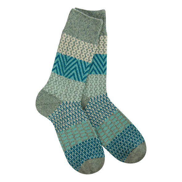 World's Softest Socks - Weekend Gallery Crew - Lagoon - Mellow Monkey