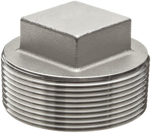 1.500" (1-1/2") 150# Plug Square Head 304 Stainless Steel - Ace Stainless Supply