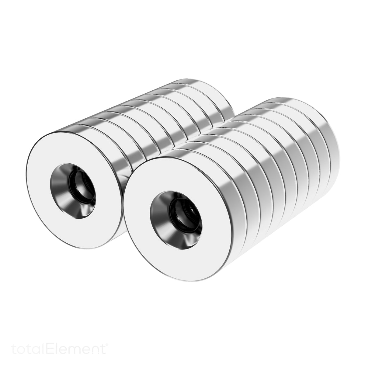 Neodymium Countersunk Ring Magnets 20mm x 3mm x 5mm Hole N35 Strong Disc Screw 