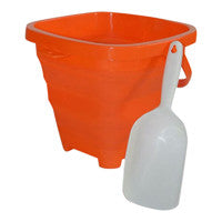 Packable Pails - Starfish Orange Pail with White Shovel - Packable Pails, LLC - 1
