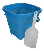 Packable Pails - Aquatic Aqua Blue Pail with White Shovel - Packable Pails, LLC - 1