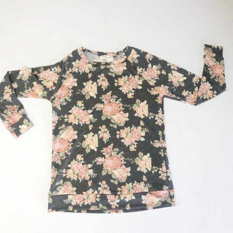 Rainey Top - Gray Floral