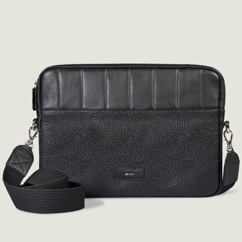 Black MacBook Leather Bag - Shoulder