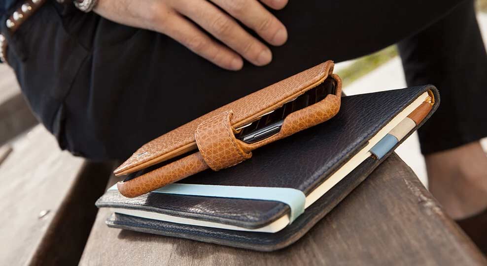 Brown iPhone Leather Case - Wallet