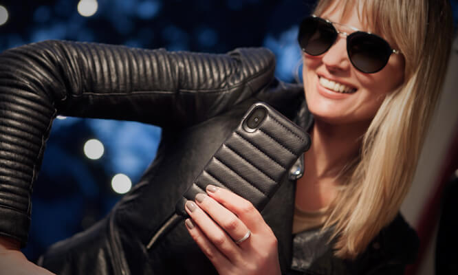 Custom Grip Rider iPhone Xs Leather Cases