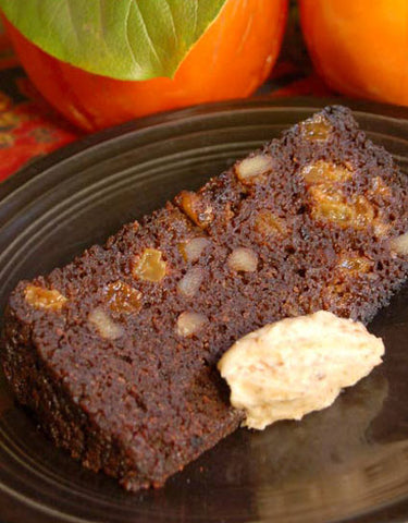 Steamed Persimmon Pudding with Candy Cap Hard Sauce