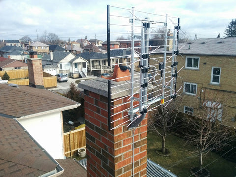 Channel Master 4228HD antenna chimney installation