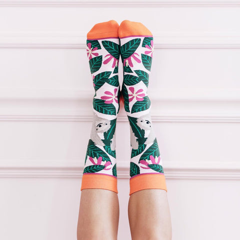 green sloth socks