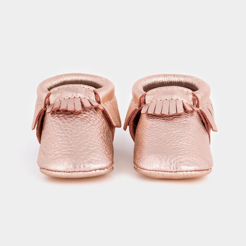 freshly picked rose gold moccasins