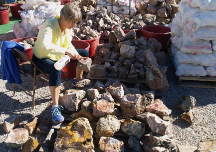 Terry getting down and dirty in the rock pile