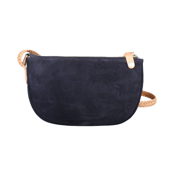 navy suede crossbody bag