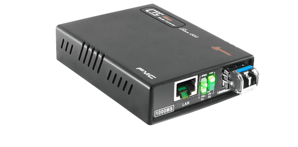 ピンク・ブルー Gigabit Media Converter LC Singlemode Fiber to Ethernet Converter  SFP Port 10/100/1000Mbps to 1000Base-LX with a 1000Base-LX Transceiver and  a CA