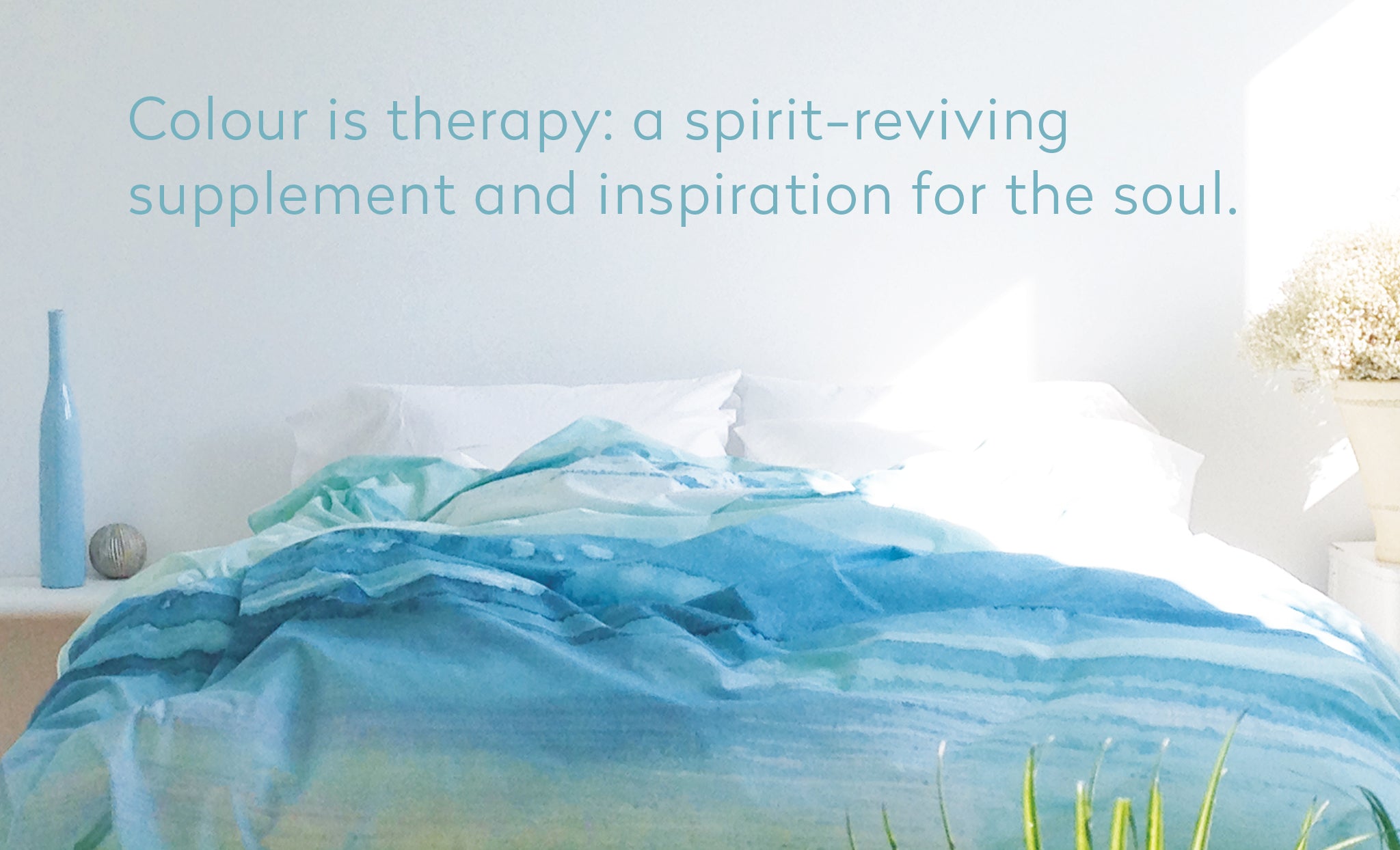 Colour is therapy - inspiration for the soul on image of Paradisus duvet cover in bedroom