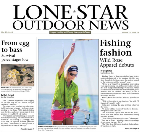 Wild Rose on the cover of Lone Star Outdoor News