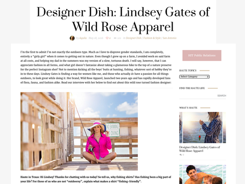 Haute in Texas Designer Dish on Wild Rose Apparel