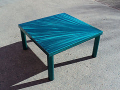 Custom Metal Coffee Table, Teal Finish