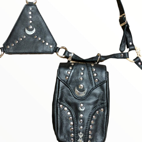 Leather strap detachable pockets Lunar holster