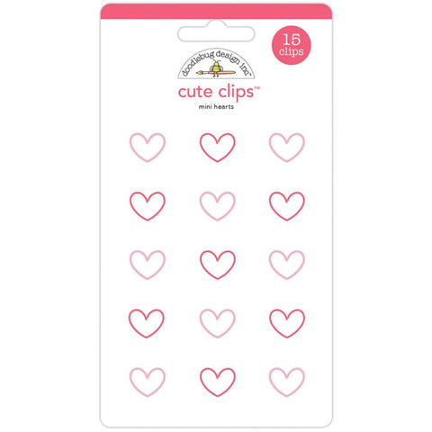 Milk & Cookies Mini Hearts Doodlebug Cute Clips 12/Pkg
