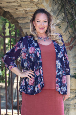 plus size print jacket