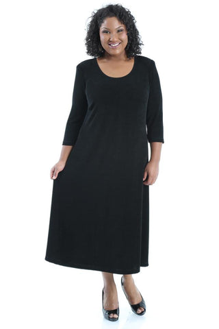 plus size black a line maxi dress