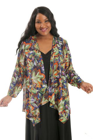 Jenna Swing Sheer cardigan plus size