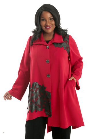 plus size red car coat