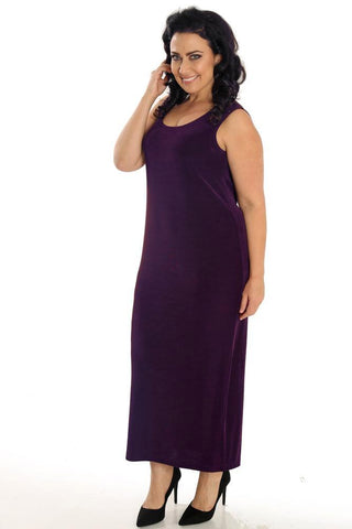 plus size plum maxi tank dress