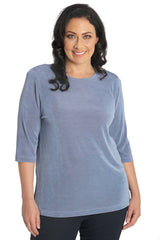 powder blue plus size 3/4 sleeve top