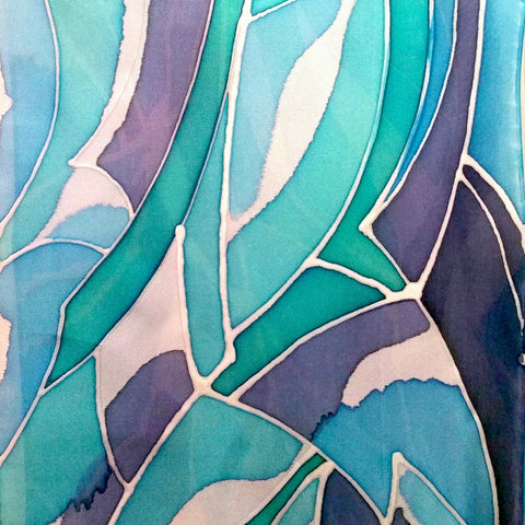 detail of silk painting by gigi mederos in 2019