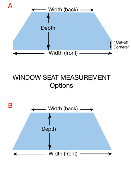 SquareFox Window Seat Cushions Measurement Diagram