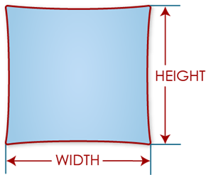 Square Fox Custom Cushion Size diagram