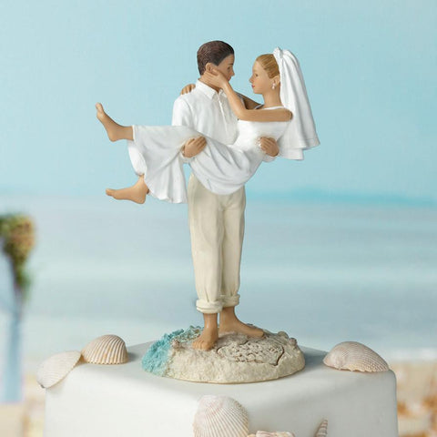 Beach "Just Married" Wedding Cake Top