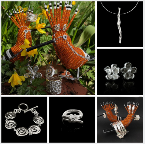 Easter with Hoopoe modelling Sue Chadwick silver jewellery 